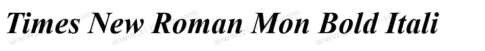 Times New Roman Mon Bold Italic字体转换